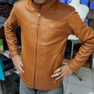 Jaket Kulit Sulam Coklat